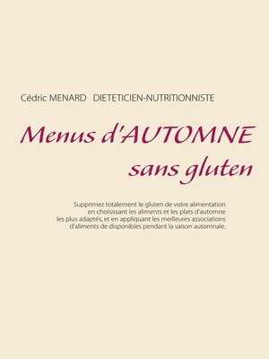 cover image of Menus d'automne sans gluten